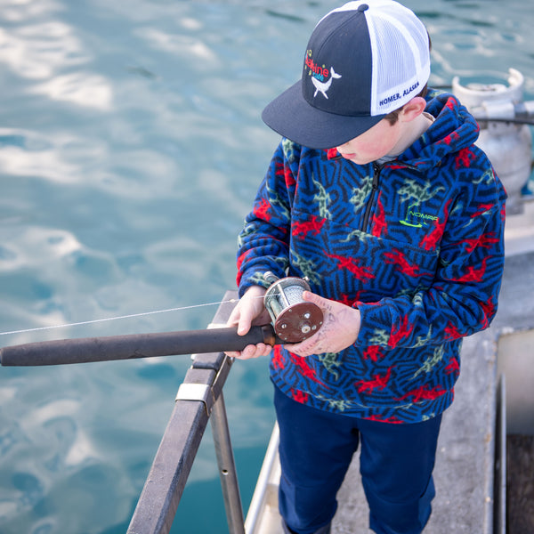 Mid Weight Fleece Hooded Pullover in Toddler and Youth Sizing: The Orca