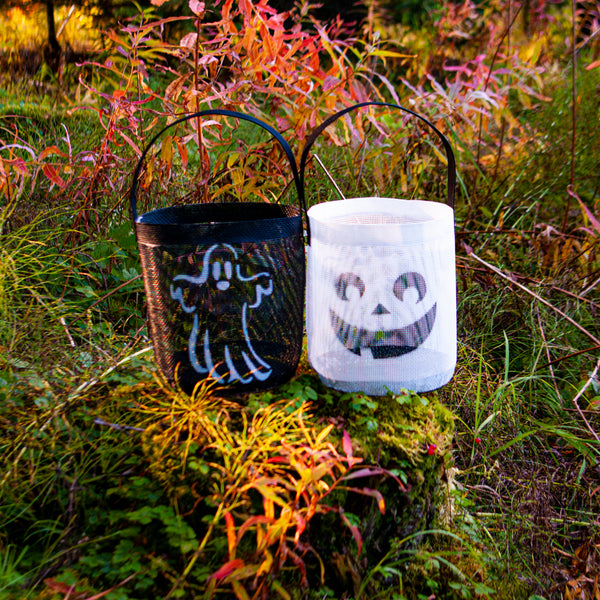 Spooky Halloween Brailer Basket- Small Batch in Black and White